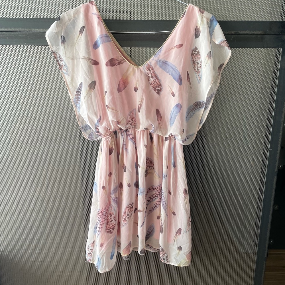 Pink Bohemian Feather Dress